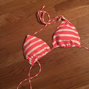 Striped triangle bikini top